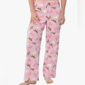 Pink Horse Print Women's Pajama Pants